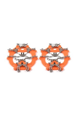 Wezone Paslanmaz Çelik 24 Dişli Buz Tırnağı - Kar Buz Kaydırmaz Ayakkabı Aksesuarı Portakal