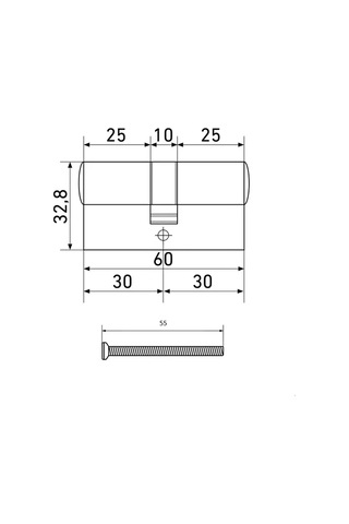 Loid Kilit Silindiri İçin Larva Anahtarlı 60 Mm 25-10-25 , Ab 210110273