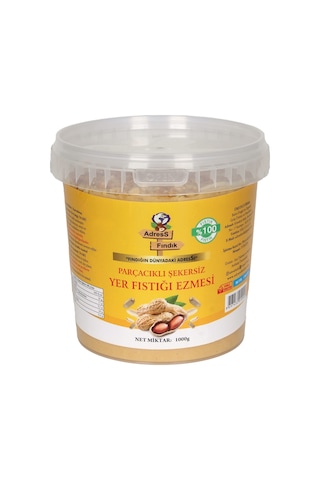 Adress Parçacıklı Şekersiz Yer Fıstığı Ezmesi 1 KG
