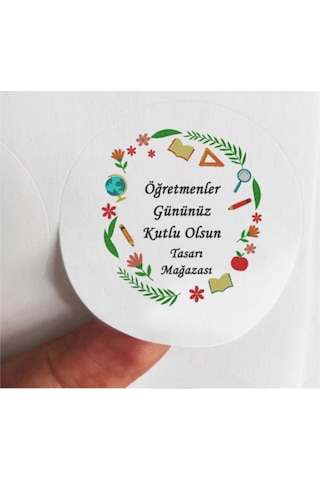 20 Adet 5 Cm Özelleştirilebilir Öğretmenler Gününüz Kutlu Olsun Mat Baskılı Etiket Sticker-1