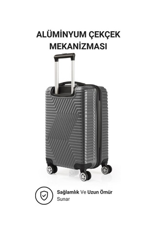 G&d Polo Suitcase Abs Kabin Ve Büyük Boy Koyu Gri 2'li Valiz Eti 600.02-set-bk Koyu Gri