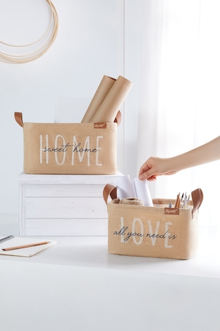 Ocean Home Textile 2'li Astarlı Jüt Sepet Set