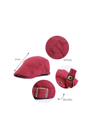 Valkyrie Erkek Şapka Kasket Düz Renk Ayarlanabilir Unisex Şapka Günlük Kullanım Yazlık Kasket Bordo