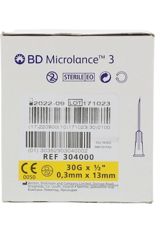 Bd Microlance 30 G 13 Mm Sarı İğne Ucu 100'lü