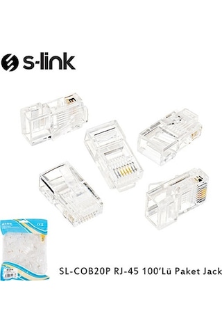 S-Lınk Sl-Cob20P 100 Lü Paket Rj45 Konnektör Yeni Nesil Jack Utp S-Lınk Sl-Cob20P 100 Lü Paket Rj45 Konnektör Yeni Nesil Jack Utp