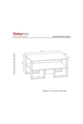 Dekorister Golden Orta Sehpa Beyaz-Ceviz