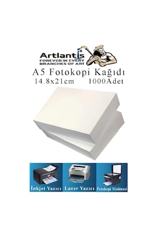 Fotokopi Kağıdı A5 80 Gr 500 Lü 2 Paket Fotokopi Kağıdı Lazer İnkjet Ve Fotokopi Makineleri İçin Uyumlu