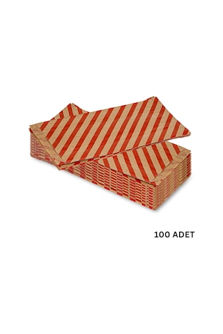 Körüklü Kraft Kese Kağıdı, Kırmızı Verev Desenli Şamua Hediye, Am