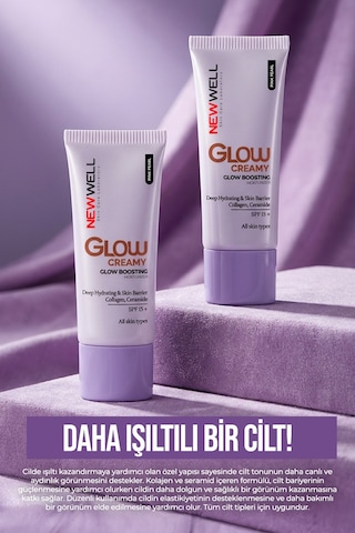 New Well Glow Boosting Işıltı Veren Nemlendirici Yüz Kremi SPF15+ 01 Pink Pearl