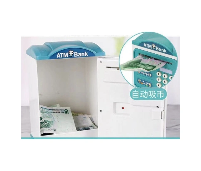 Parmak İzi Görünümlü Elektronik Şifreli Otomatik Kağıt Para Alan Atm Kumbara 5256