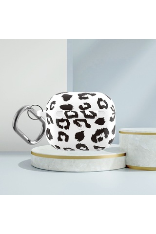 B Serisi Silikon Baskılı Leopar Baskı Kablosuz Kulaklık Koruyucu Kılıf Airpods Uyumlu 3 B-2 Diğer