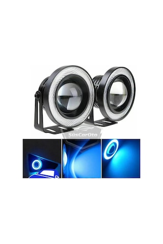 Fiat Ducato Uyumlu Üniversal Mercekli Angel Sis Farı Metal Su Geçirmez 76 Mm Buz Mavi Halkalı Gündüz Farı Angel Eyes 2 Adet 00 Şüscaroto Aksesuar