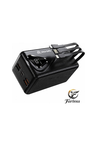 50000 Mah Powerbank 22.5w Hızlı Şarj Pd Taşınabilir Güç Kaynağı Dijital Göstergeli Led Işıklı Siyah