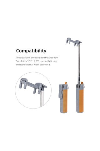 Gajeena Mavi Bluetooth Hoparlör, 5200mah Power Bank, Flaş Işık, Telefon Stantı, Uzatılabilir Selfie Çubuğu Ve Ellerden Uzak Arama Desteği