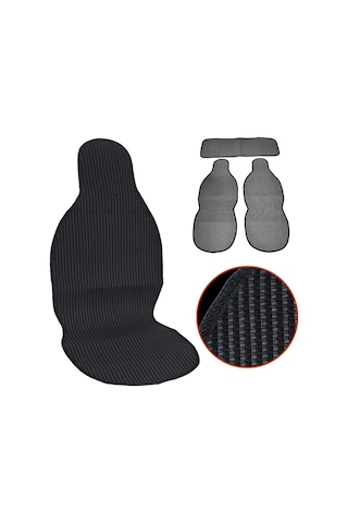 Nyf 05 Terletmez Minder Pamuklu Füme-siyah 3 Lü Set 2 Ön Pilot + 1 Arka Oturma