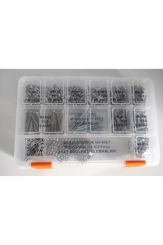 Ayaz M 3 Ysb Vida Civata Somun Pul Seti Vida Seti 632 Parça