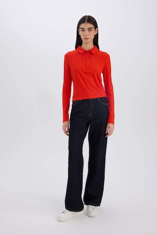 DeFacto Slim Fit Dar Kesim Polo Yaka Fitilli Kaşkorse Uzun Kollu Tişört D8720AX24AURD272 Kırmızı