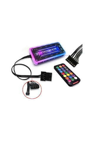 Coolmoon Rgb Pc Fan Denetleyici Kontrolcü 10X6Pin 2X4Pin