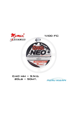 Momoi Hi-catch Neo %100 Fc Shock Leader 0.40mm-9.1kg. 50mt.