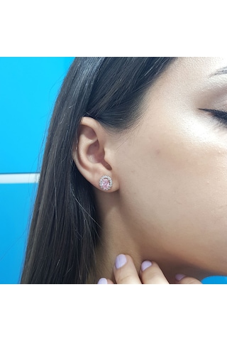 Lova Pırlantalı Oval Morganit Anturaj Küpe - 3070020