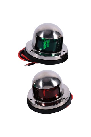 Shineyee Deniz Gemisi Navigasyon Lambası, 16 Ledli Kırmızı+yeşil , Paslanmaz Çelik, Su Geçirmez Ip68, Kolay Montaj, 2 Adet Set