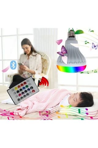 Uzaktan Kumandalı Bluetooth Hoparlör Rgb Led Ampul Speaker