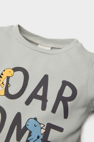 DeFacto Erkek Bebek Pijama Takımı Dinazor Baskılı Waffle Uzun Kollu Üst Beli Lastikli Uzun Alt E0754A525SPGN1128 Yeşil