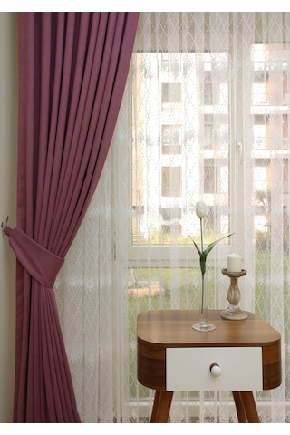 Evdepo Home Gül Kurusu Fon Perde Tek Kanat (540058763) Gülkurusu