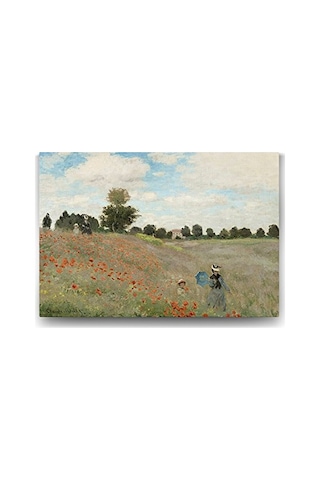 Claude Monet - Poppy Field Tablosu - 45x30cm