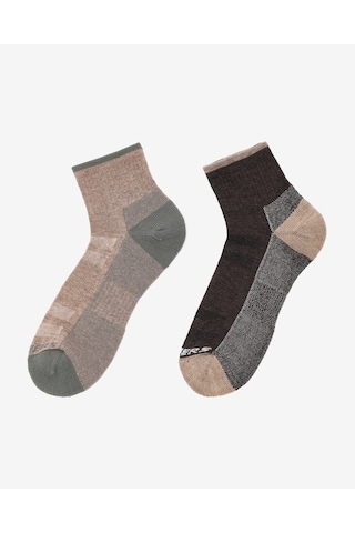 Skechers 1/2 Terry Traıl Qtr Crew - 2'li Paket Erkek Çorap Erkek Medium Brown Çorap S118740-210 Kahverengi