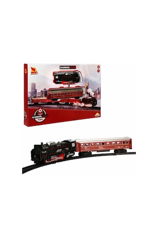 Işıklı Tren Seti Express Lokomotif Raylı 18 Parça