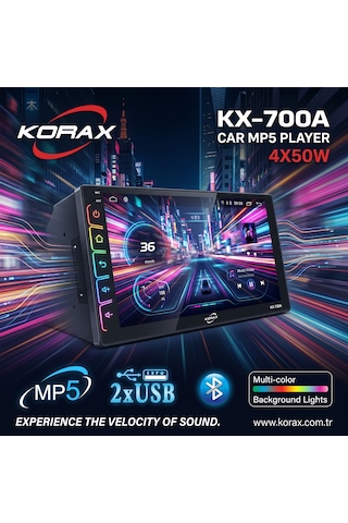 Korax Kx-700a 7" Android Multimedya Ekran Gps Wifi Dvr Geri Görüş Destekli Mp5 Teyp