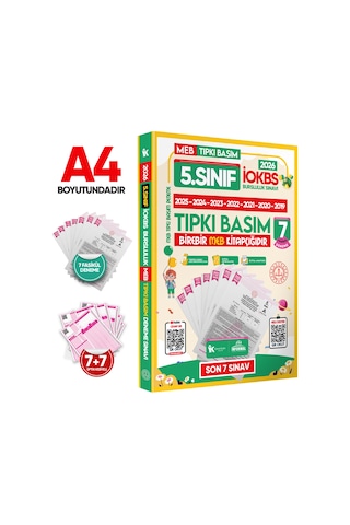 2027 5.Sınıf YENİ SİSTEM İOKBS BURSLULUK Tıpkı Basım ve Sarmal Deneme Seti Türkiye Geneli D. Çözümlü