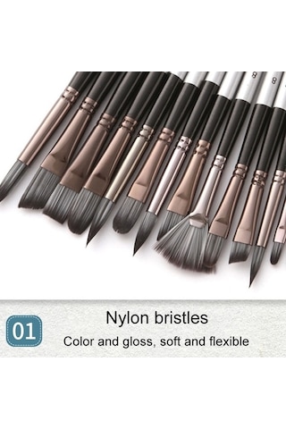 Willowhaven Zhu Tıng 24 Adet Naylon Kıl Boya Fırçası Seti, Suluboya Fırçaları, Bez Çanta, Turuncu Kırmızı Çubuk