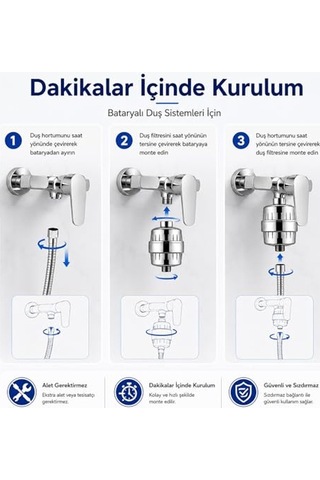 Bluefox Sılver Duş Filtresi + 2 Yedek Kartuş Kdf 55 & Aktif Karbonlu Su Arıtma Filtresi, Klor Ve Ağır Metal Azaltıcı, Saç & Cilt Dostu, Evrensel Uyumlu