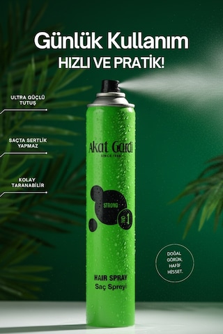 Akat Gardi Saç Spreyi Strong No:1 Yeşil 400 Ml