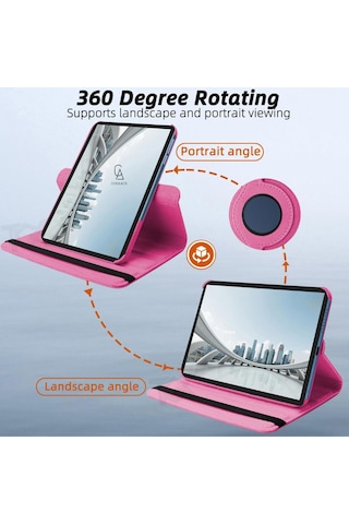 Lenovo Tab M11 Tb-330fu Uyumlu Kılıf Dönebilen Standlı Tablet Kılıfı + Ekran Koruyucu + Kalem