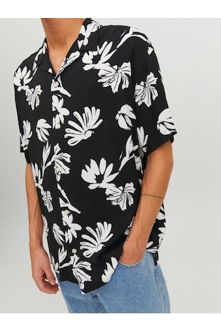 Jack & Jones Jack&jones Rahat Kesim Kısa Kollu Siyah Erkek Gömlek 12233536 001
