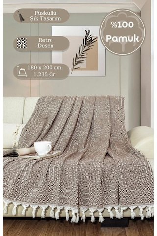 Battaniye Pamuk Riona 180x200 Cm Kahve