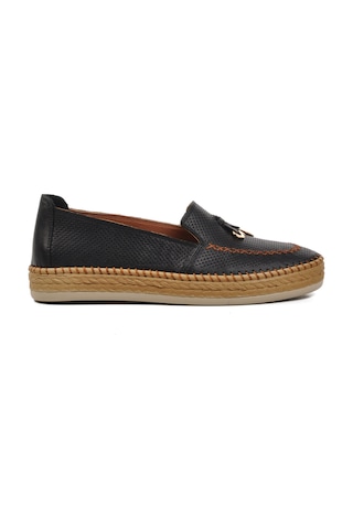 Ayakmod 394162 Siyah Hakiki Deri Kadın Loafer Ayakkabı 001
