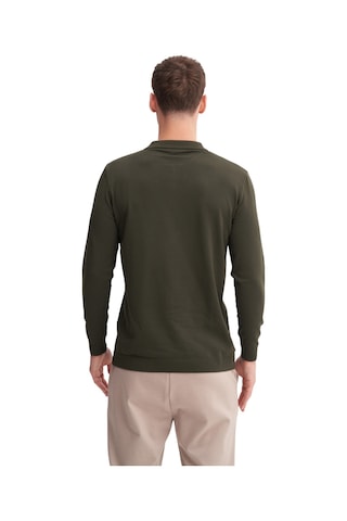 Cazador Slim Fit Viskon Karışımlı Basic Polo Yaka Kazak Haki
