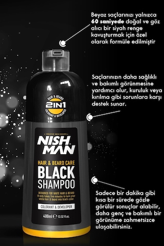 Nishman Siyah Saç Şampuanı 400 ML