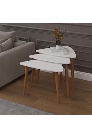 3 Lü Üçgen Zigon Sehpa Ahşap Ayaklı-sehpa02-beyaz