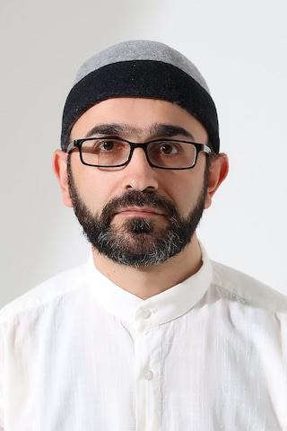 Erkek İki Renkli Keçe Yün Derviş Takke - Gri Siyah Gri - Siyah
