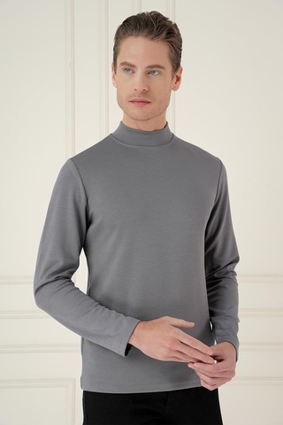 Efor Ts 894 Slim Fit Füme Spor T-shirt Füme