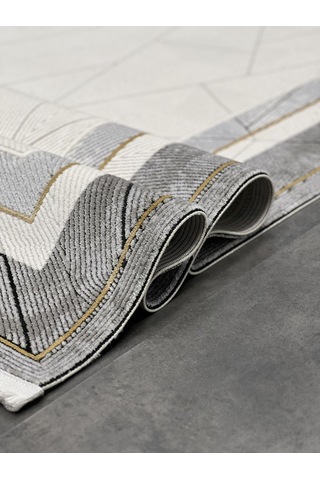 Woolen Halı Pera Akrilik Halı 4503 Grı Renkli