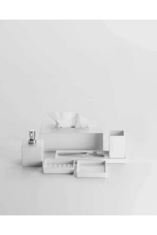 Tepsi, Porselen, Tezgah Üstü, 30xh2x16cm - Beyaz Beyaz