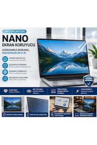 Apple Macbook Air 13.3" M1 Uyumlu Laptop Nano Ekran Koruyucu Film Hd Şeffaf, Çizilmeye Dayanıklı, Parmak İzi Önleyici