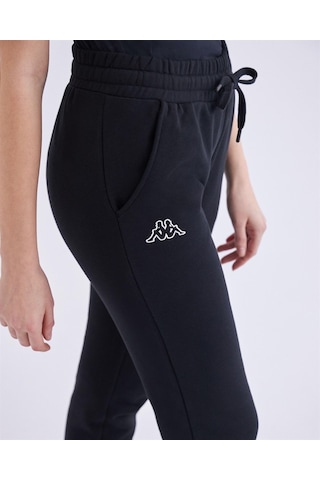 Kappa Logo Theek Slim Kadın Slim Fit Eşofman Altı Siyah