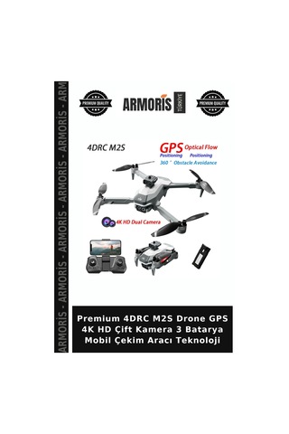 Premium 4drc M2s Drone Gps 4k Hd Çift Kamera 3 Batarya Mobil Çekim Aracı Teknoloji